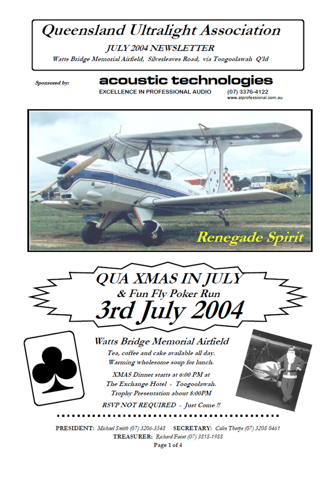 View the QUA Newsletter - July 2004