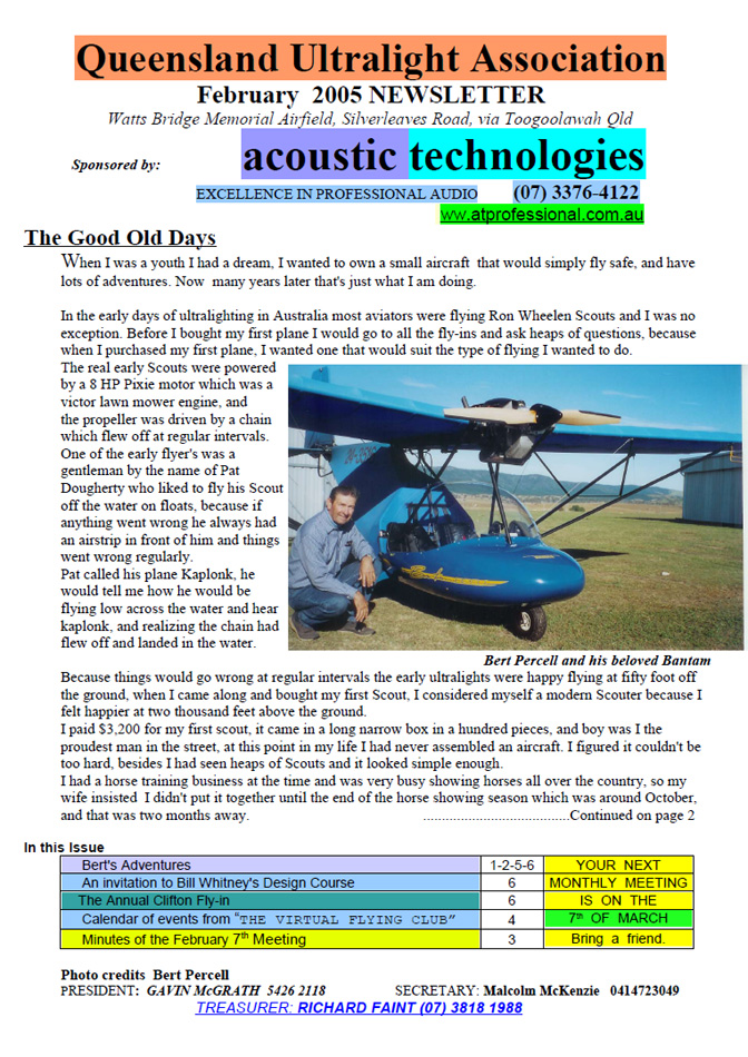 View the QUA Newsletter - February 2005