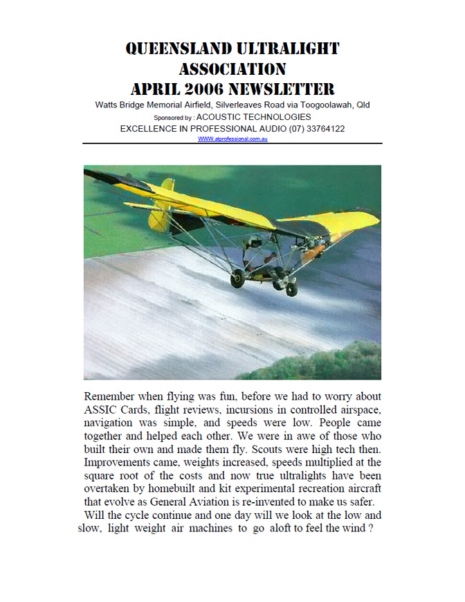 View the QUA Newsletter - April 2006