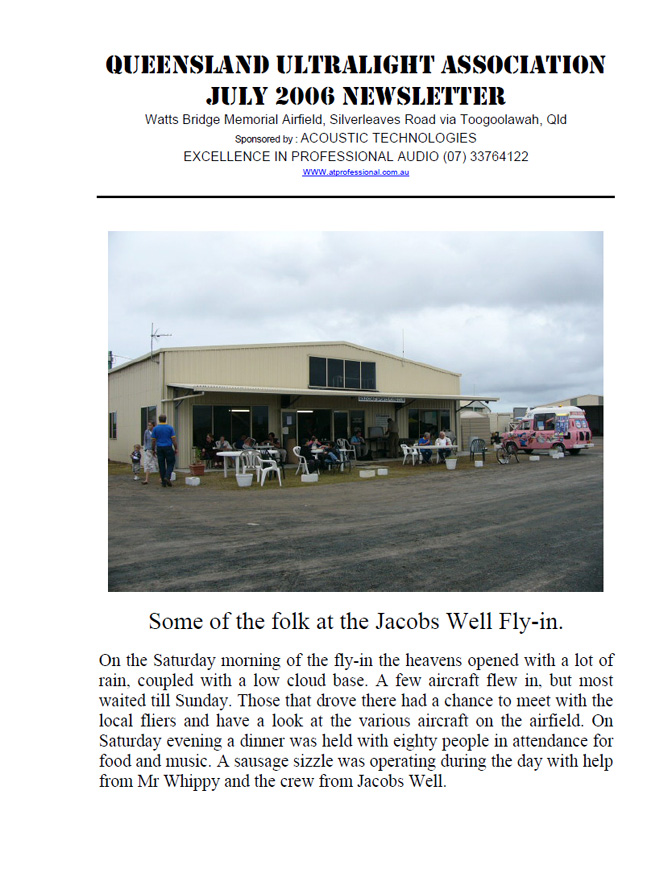 View the QUA Newsletter - July 2006